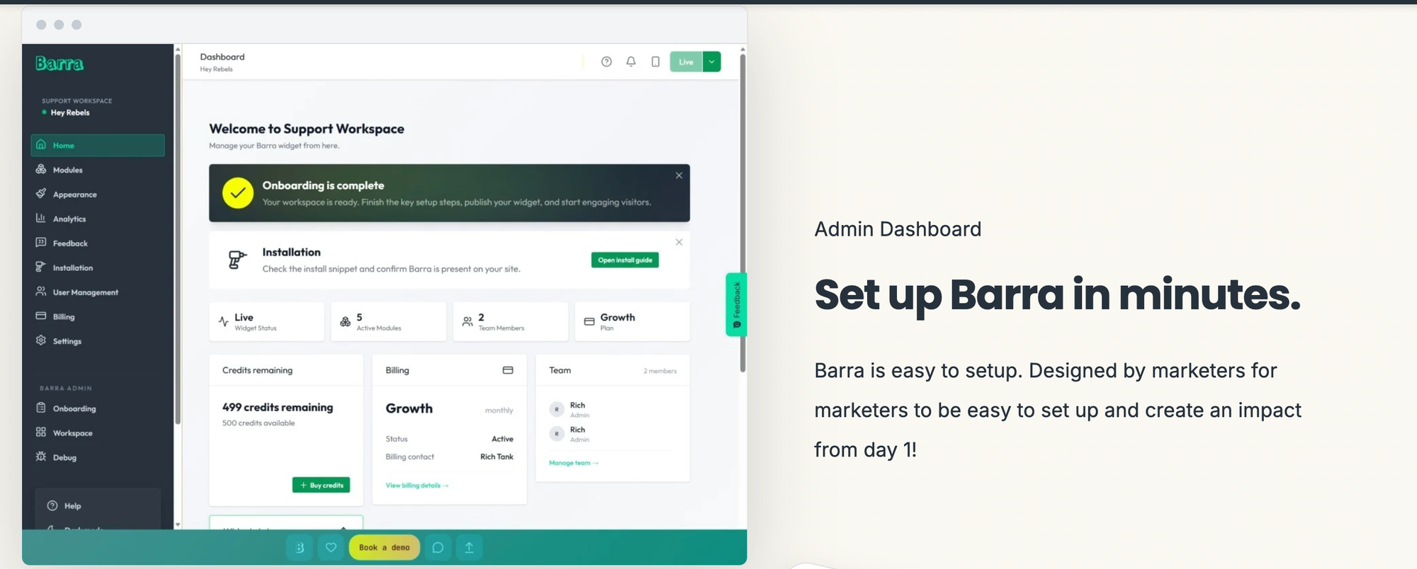 barra website toolbar